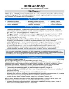 Director of Operations Resume Sample